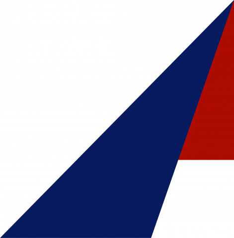 Abstrakte Segel in Dunkelblau und Dunkelrot. Sie sind Teil des Stellenblatt-Logos.